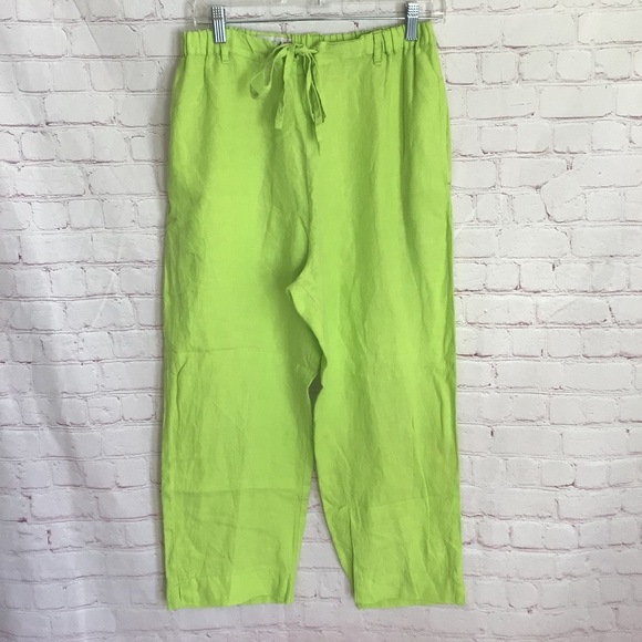 Jams World Pants - Jams World Green Linen Pants with Pockets - Size Medium